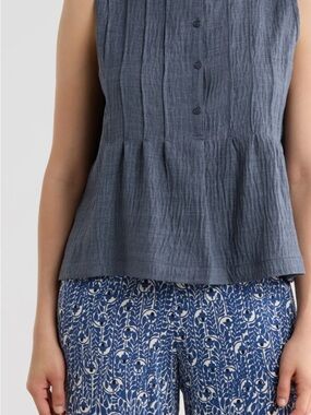 MELLODAY Slate Blue Sleeveless Textured Camisole